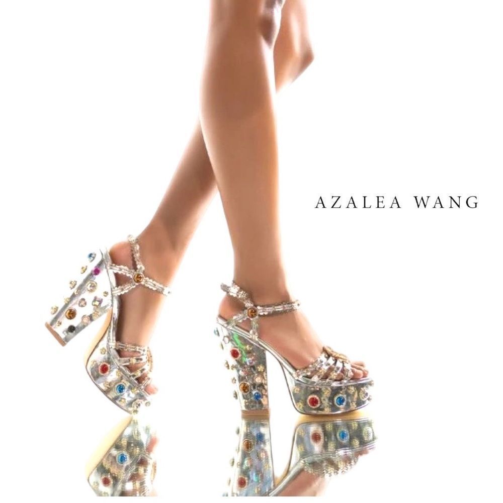 AZALEA WANG Lola Ankle Strap Platform Sandal Size 7 NWOT